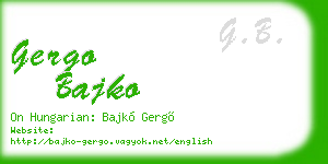 gergo bajko business card