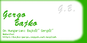 gergo bajko business card